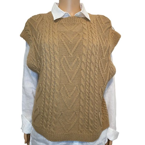 Pull sans manches torsadé Leona de la marque Capucine Mode