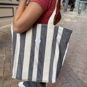 Sac shopping rayé