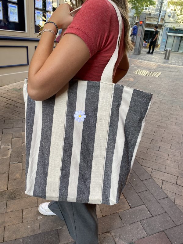 Sac shopping rayé